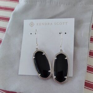 Kendra Scott Silver and Black Earrings